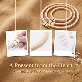 LAMXD 4Pcs Embroidery Hoop Set 3.5 4.7 6.2 8 inch with Gold Eye Needles view 6