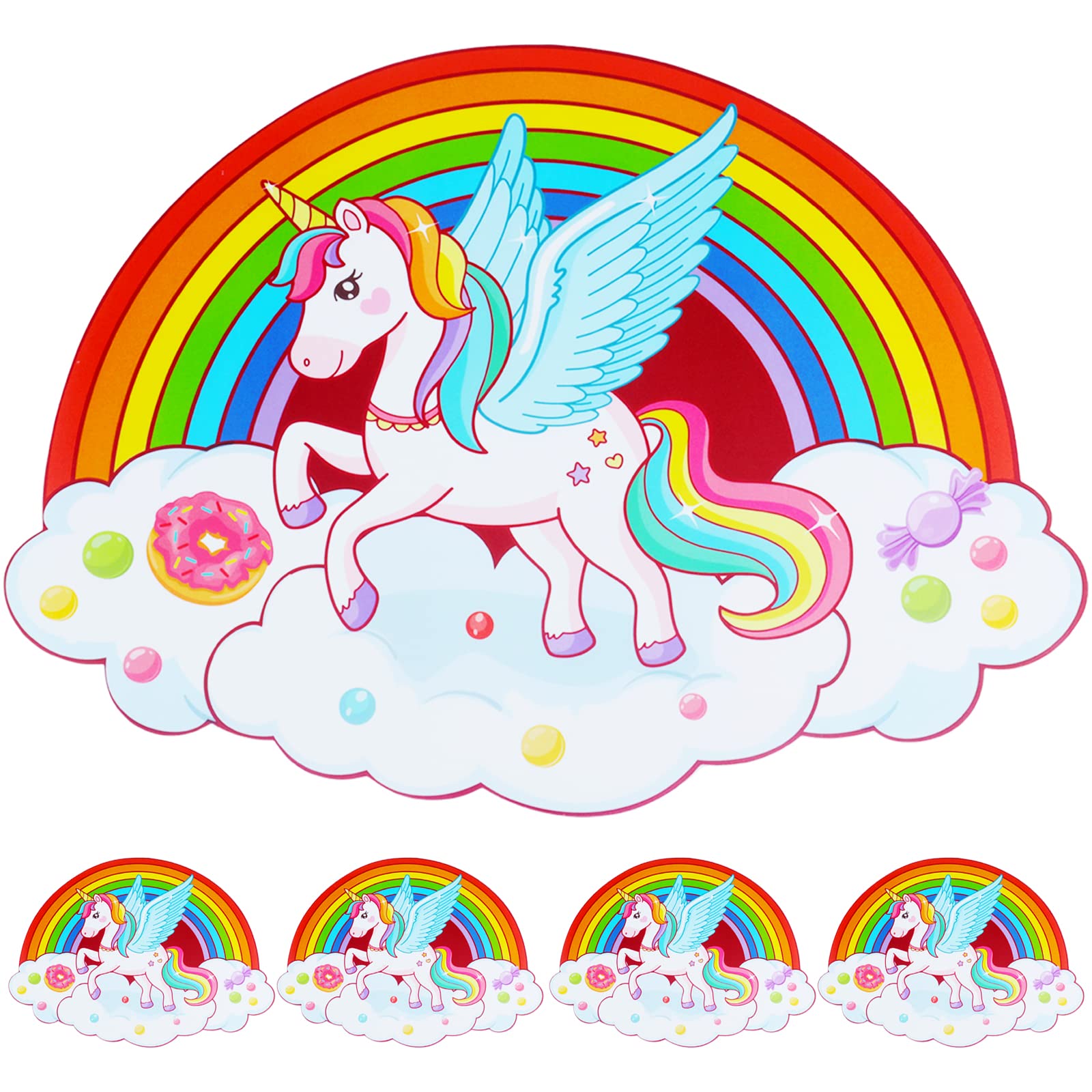 Unicorn Placemats Set of 6, Beautiful Placemats for Kids Table Mats Dining Mat Wipeable Heat-resistant Waterproof Placemat Kitchen Dining Kids Place Mats for Home Restaurant Hotel