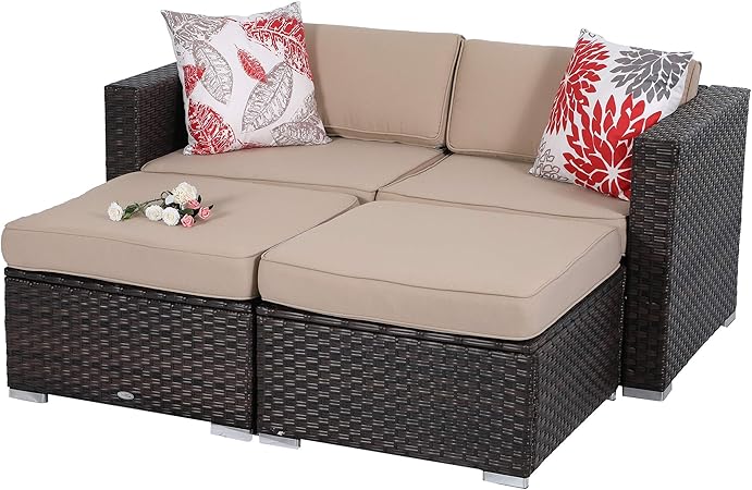 Amazon Com Phi Villa 4 Piece Patio Furniture Daybed Set Outdoor
