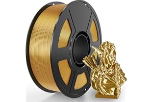 Amoybaby Silk Gold PLA Filament 1.75mm, 1kg(2.2lbs) High Speed Shiny Metallic Golden 3D Printer Filament, Low Warp & Clog-Free, Dimensional Accuracy +/- 0.03mm for FDM 3D Printers