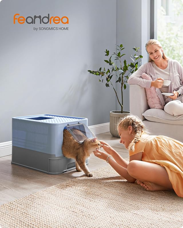 Bac à Litière Fermé XXL, Maison de Toilette, Plateau Amovible
