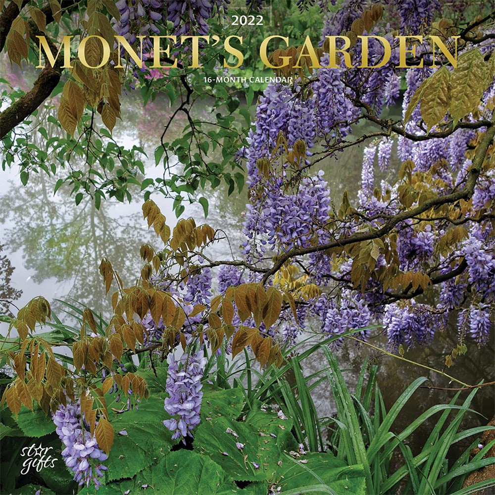 Monet’s Backyard 2022 12 x 12 Inch Month-to-month Sq. Wall Calendar with Foil Stamped Cowl and Stickers by StarGifts, Impressionism Artwork Artist Out of doors