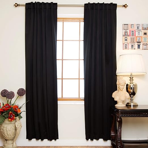 Amazon Com Blackout Curtain Black Rod Pocket Energy Saving