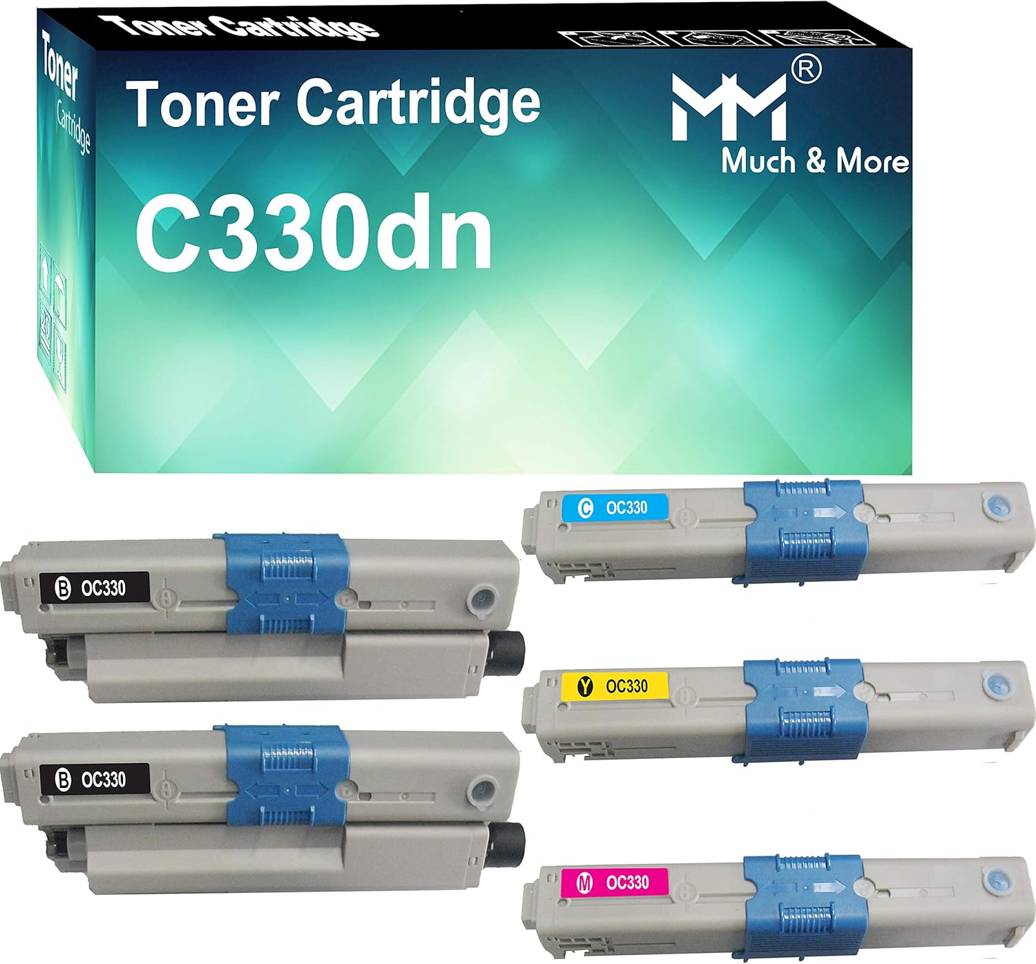 (5-Pack, 2X K+C+M+Y) Compatible OKI Type C17 C330 Toner Cartridge Used for OKI C330DN C530DN MC361 MC362W MC561 MC562W MFP MC352DN Printer, by MuchMore: Office Products