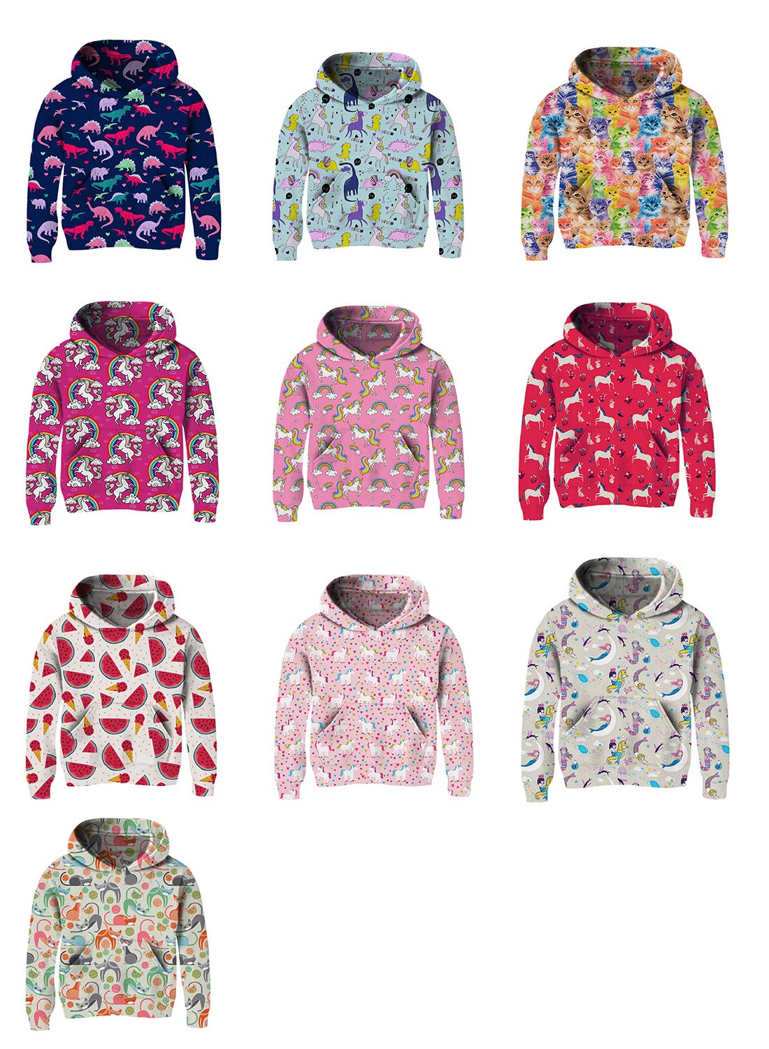 BFUSTYLE Little Girl Preschooler Floral Lightweight Hoodie Go to School Fit Hooded Sweatshirt Coral Red 6t