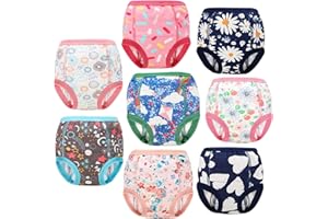 MooMoo Baby 8 Packs Potty Training Pants Cotton Absorbent Training Underwear for Toddler Boy and Girls 2T-9T