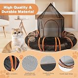 Odoland Outdoor Cat Tent Tunnel Large Foldable Enclosure Playpen view 4