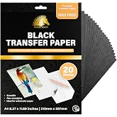 MyArtscape Graphite Transfer Paper - A4 Black 20 Sheets | Wax free carbon transfer paper with reusable erasable sheets for tracing on paper wood canvas watercolor