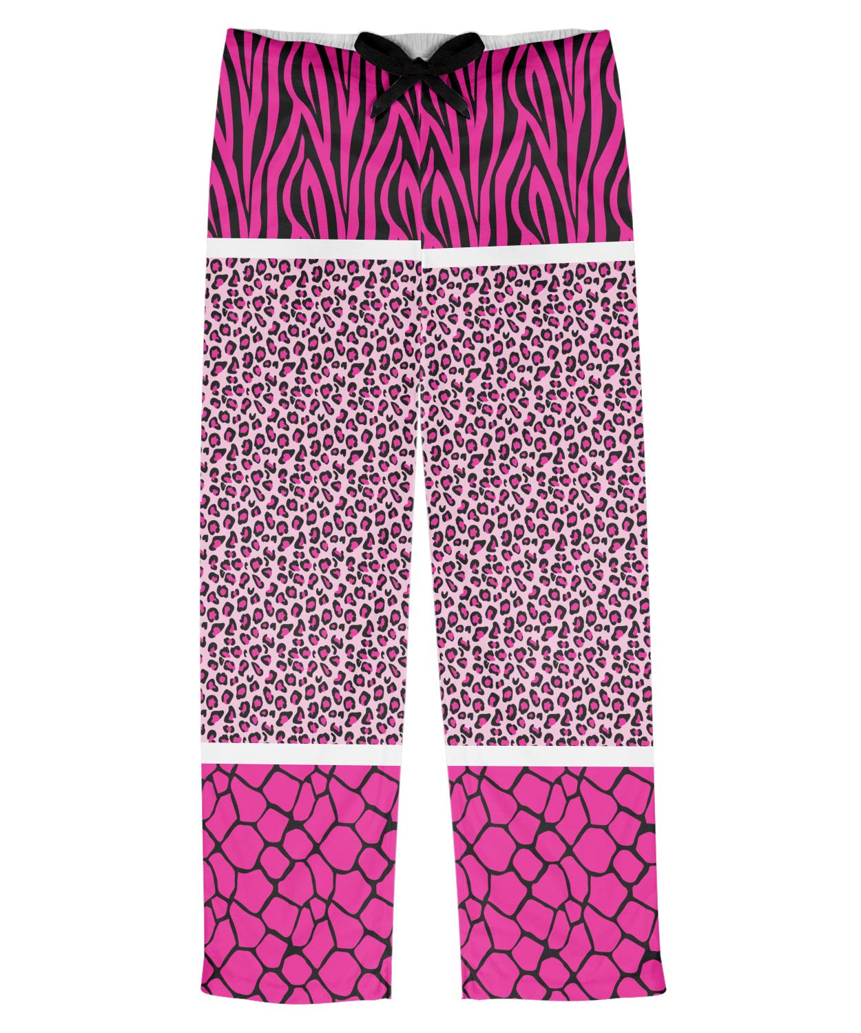 RNK Shops Triple Animal Print Mens Pajama Pants - XS (Personalized) Pink