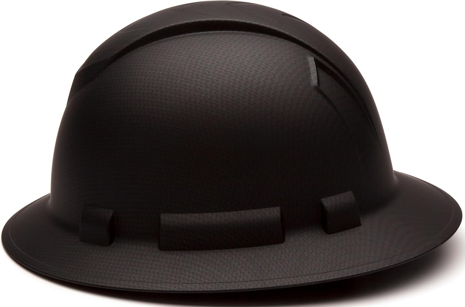 PYRAMEX Ridgeline Full Brim Hard Hat, 4-Point Ratchet Suspension, Matte Black Graphite Pattern - - 