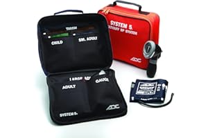 ADC Multikuf 740 5-Cuff EMT Kit with 804 Portable Palm Aneroid Sphygmomanometer, Child, Small Adult, Adult, Large Adult and T