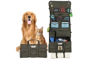 Panther Armor Dog Travel Bag- Hanging Dog Organizer & Pet Storage Tote Bag for Supplies | Waterproof Door Storage & Closet Organizer | Dog Food & Treat Container for Travel Accessories