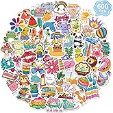 Vloso 600 PCS Cute Stickers for Kids,Kawaii Water Bottle Sticker Bulk for Teens,Waterproof Vinyl Stickers for Kids Classroom,Skateboards,Laptop Girls Boys Classroom Students Prizes
