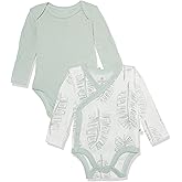 HonestBaby Multipack Long Sleeve Bodysuits One-piece 100% Organic Cotton for Infant Baby Boys, Girls, Unisex