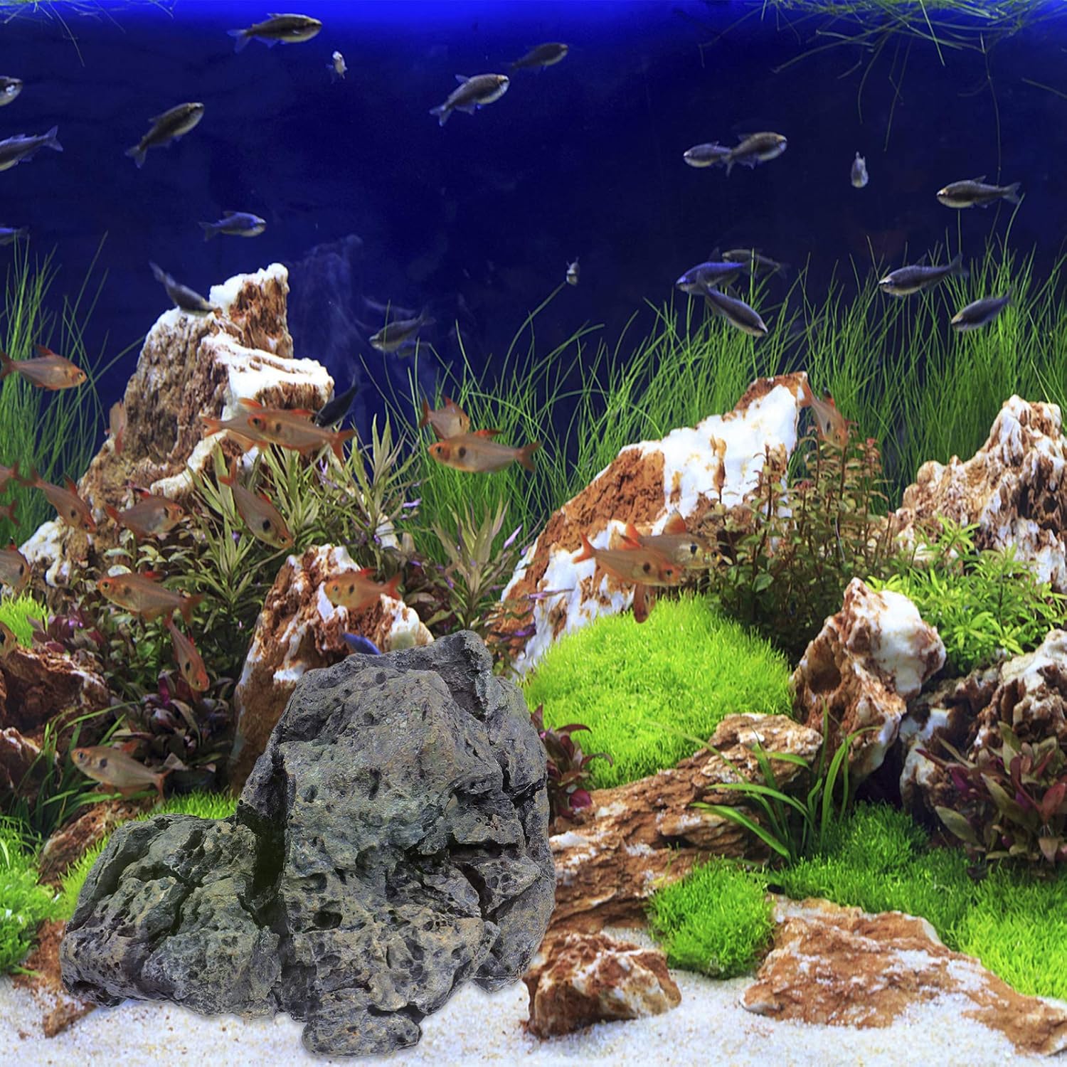 Amazon Ledmomo オーナメント アクアリウム 水槽 オブジェ 岩 隠れ家 インテリア 水槽 飾り 石 観賞魚 熱帯魚 金魚 爬虫類 Ledmomo オーナメント 通販