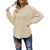 MEROKEETY Women's Winter Fall Long Sleeve Tunic Sweaters 2026 Casual Trendy Crew Neck Waffle Knit Pullover Tops Jumper
