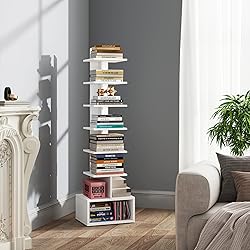TUTOTAK Narrow Bookshelf, Vertical 8-Tier