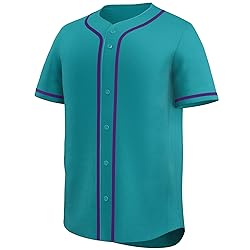 KXK Blank Baseball Jersey for Men Casual Button