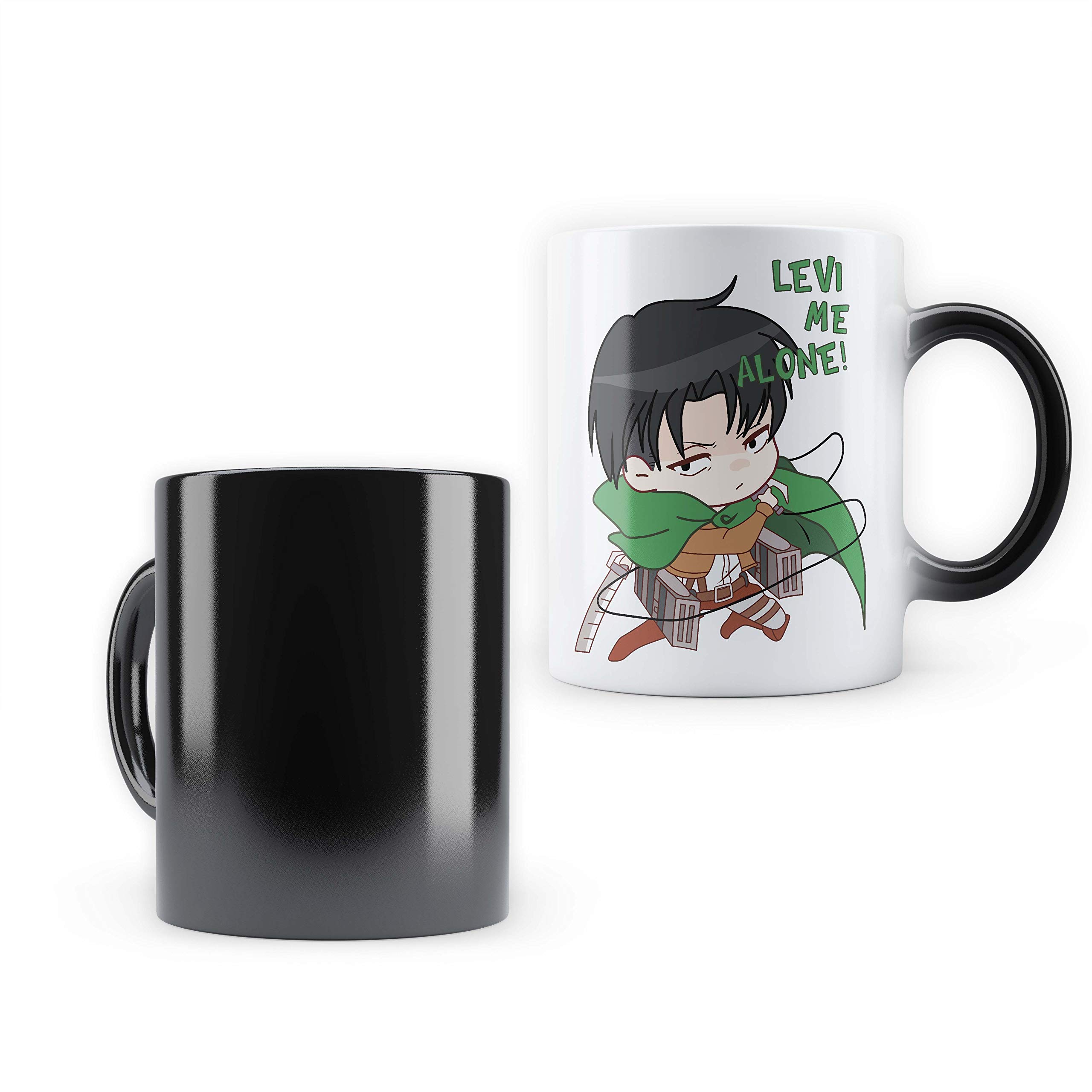 MCSID RAZZ Anime -Levi Me Alone Morphing Magic Heat Changing Mug - Best GFT for Anime Fandom