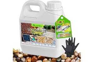MUZEFANSI Mulch Glue for Landscaping, Fast-Drying, Powerful Eco-Friendly Gravel & Rock Binder, Strong Adhesive for Pea Gravel, Mulch, Stones, Secure & Stable Coverage for Garden, Yard & Outdoor Projects(34oz)