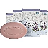 Violet Bouquet Clean Bar Soap by South of France Clean Body Care Triple-Milled French Soap with Organic Shea Butter + Essential Oils Vegan, Non-GMO Body Soap 6 oz Bar 4 Pack