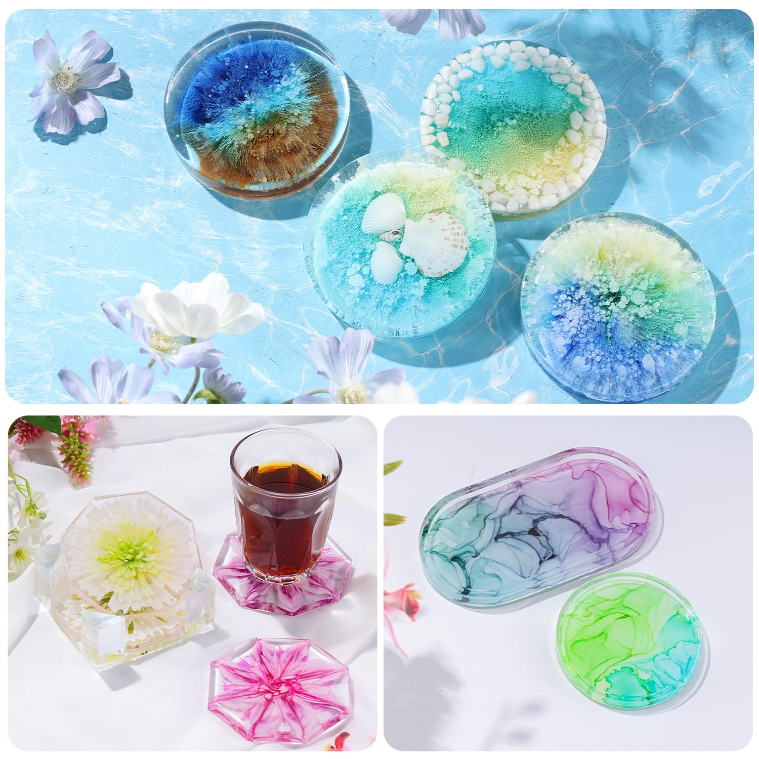 Alcohol Ink Set Epoxy Resin Dye- LET'S RESIN Vibrant Colors Alcohol Ink for Epoxy Resin, Concentrated Alcohol Based Resin Ink for Tumblers,Epoxy Resin Molds,Alcohol Inks Art (Each 0.35oz x 18 Bottle)