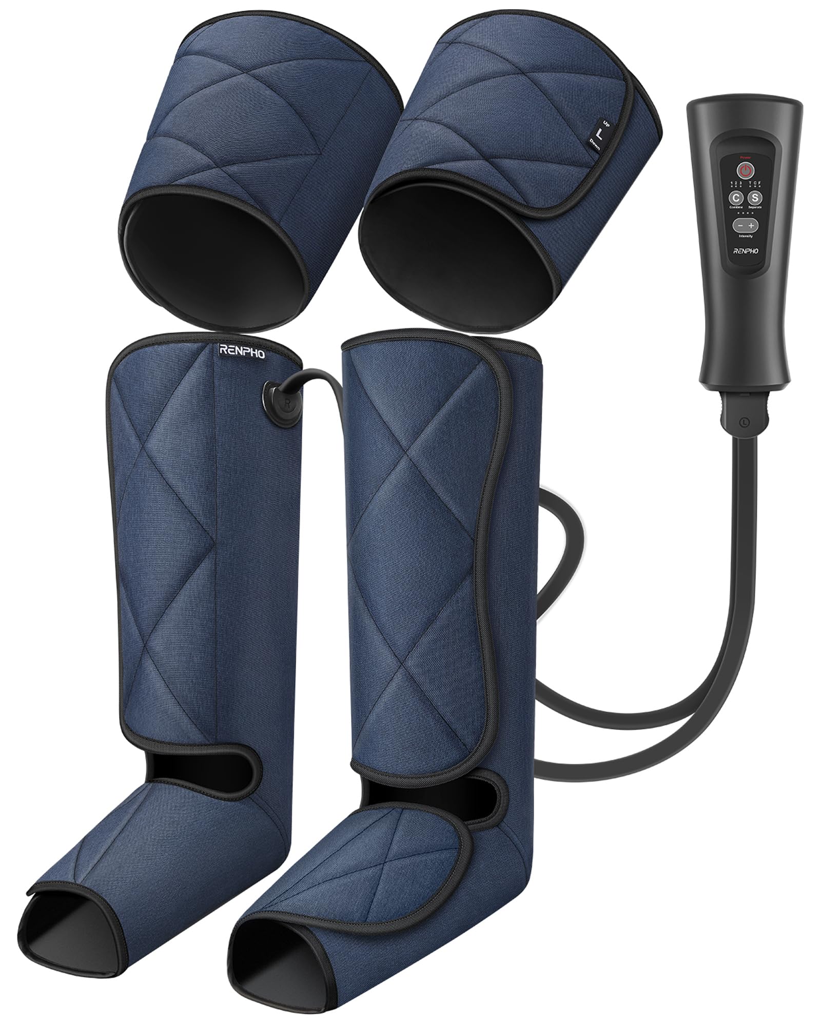 Photo 1 of RENPHO Compression Leg Massager, Air Compression Massager for Circulation Pain Relief, Effective for Father Mother Reduce Swelling-Blue