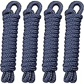 PACTHSD 3/8" x 10' Boat Fender Lines (4-Pack) - Double Braided Nylon Dock Lines for Boats - Marine Grade Fender Ropes with 6" Eye Loop - Soft, Durable Boat Accessories for Pontoon and Small Boats