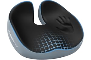 HUANUO Seat Cushion for Office Chair, Extra Large Memory Foam Cushion for Office Chair,Car & Wheelchair - Sciatica & Tailbone Pain Relief for Long Sitting, Ergonomic Design with Anti-Slip Bottom