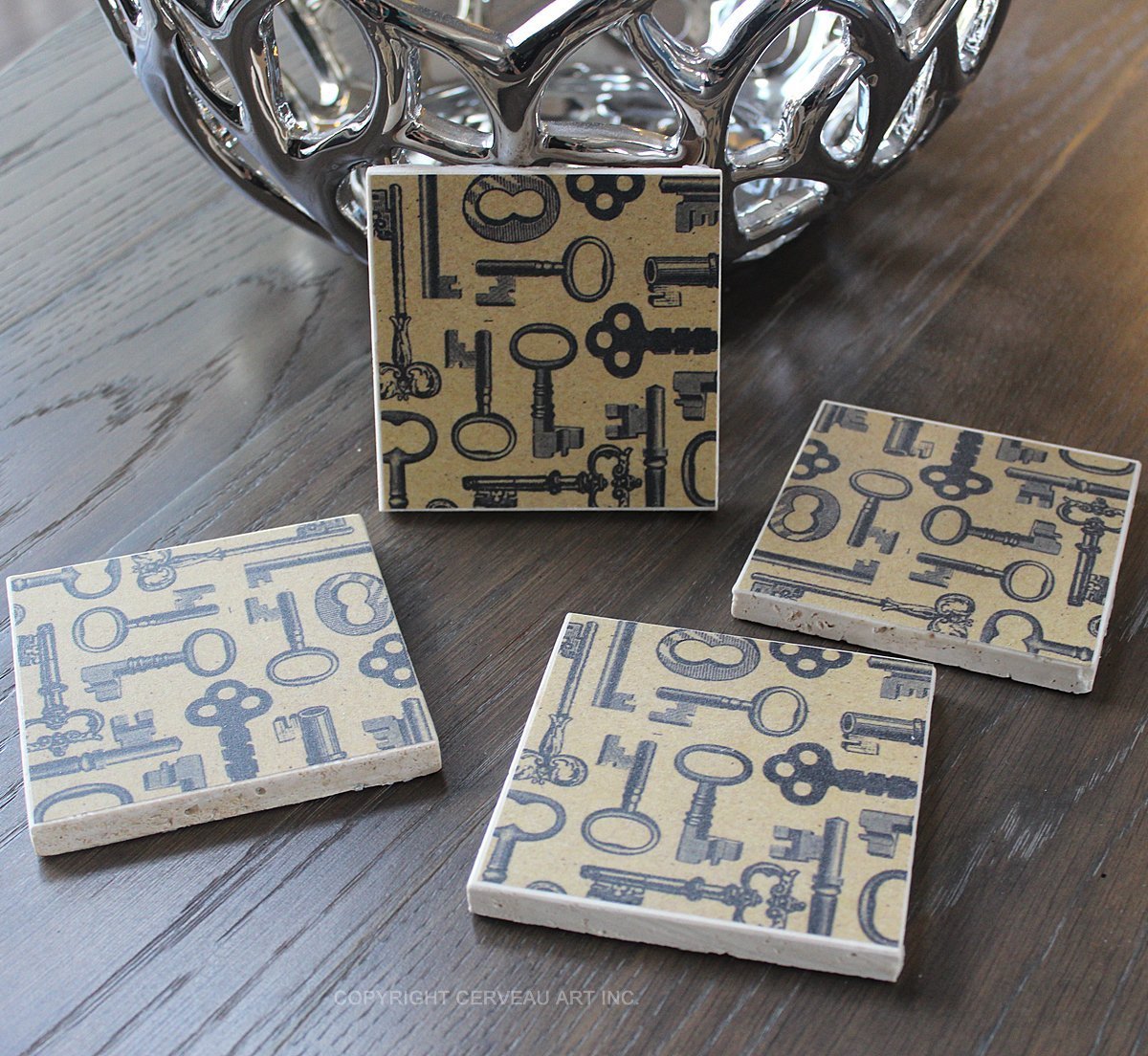 the Key Coasters Vintage Key Coasters Drink Coasters Bar Coasters