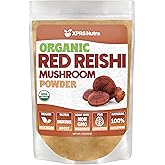 XPRS Nutra Organic Red Reishi Mushroom Powder - Premium Reishi Powder for Cognition - Vegan Reishi Mushrooms for Longevity and Energy (4 Ounce)