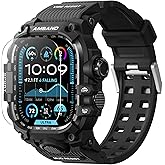 amBand Rugged Case with Band for Apple Watch Ultra 3/2/1 49mm, M3 Military Grade Shockproof Cover, Includes Screen Protector Kit, Tactical Band for Men - Compatible with iWatch Ultra, Matte Black