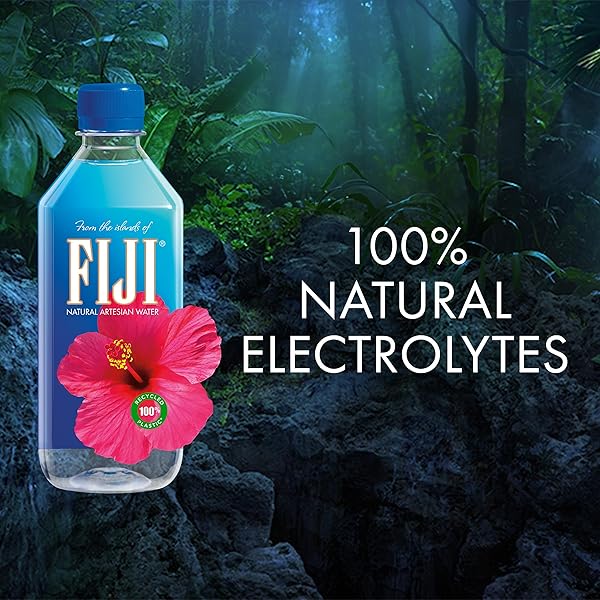 FIJI NATURAL ARTESIAN BOTTLED WATER 500 ML / 16.9 FL OUNCE (PACK OF 6) – 100% RECYCLED PLASTIC