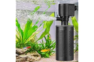hygger 10-30 Gallon Submersible Aquarium Internal Filter In-Tank Filtration with Aeration for Saltwater and Freshwater Fish T