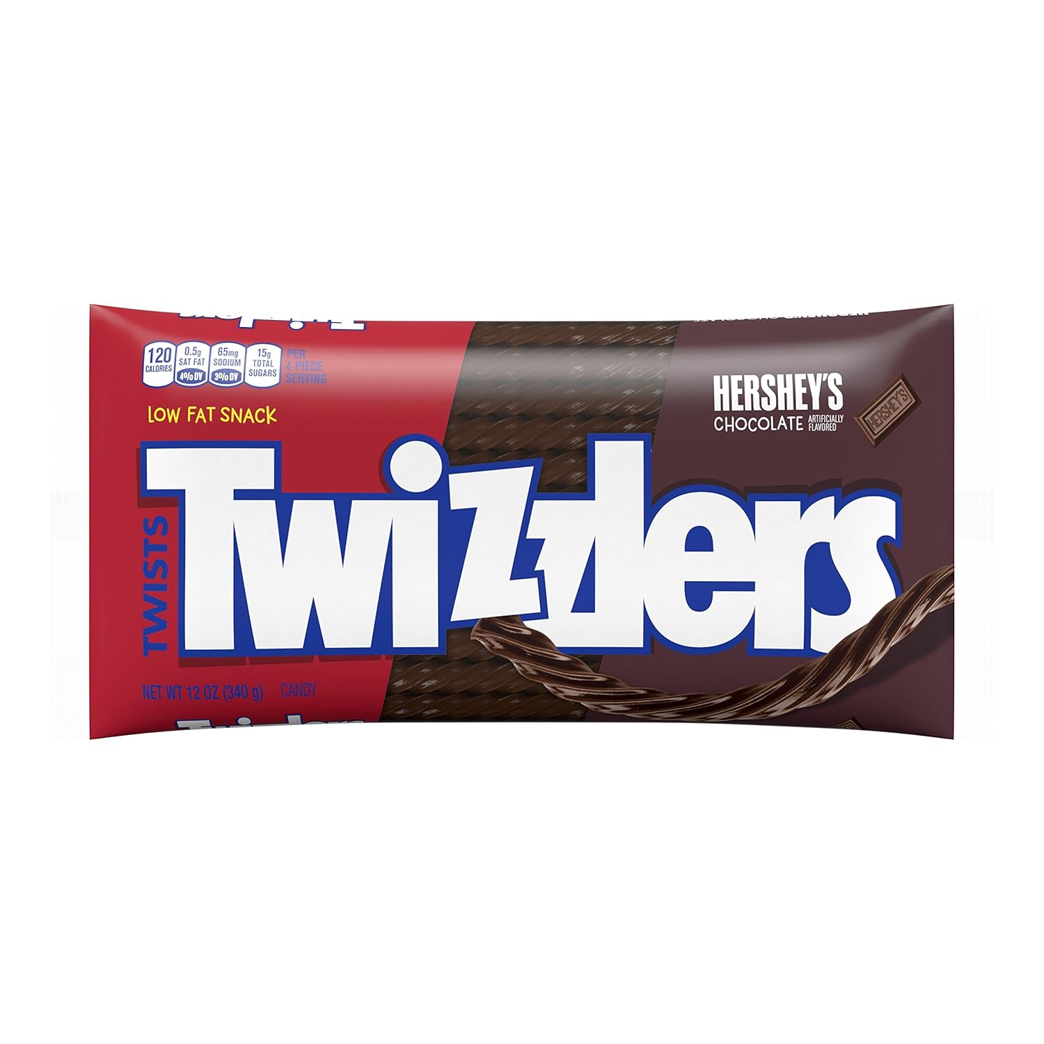TWIZZLERS Chocolate Licorice Candy, 12 Ounce Bag (Pack of 6)