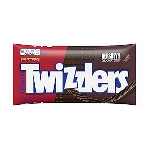 TWIZZLERS Chocolate Licorice Candy, 12 Ounce Bag (Pack of 6)