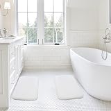 Non Slip Bath Mat 2 Pack Ultra Thick Absorbent 40x60cm White view 2