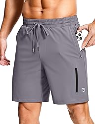 Men's Workout Shorts with Zipper Pockets 7 Inch