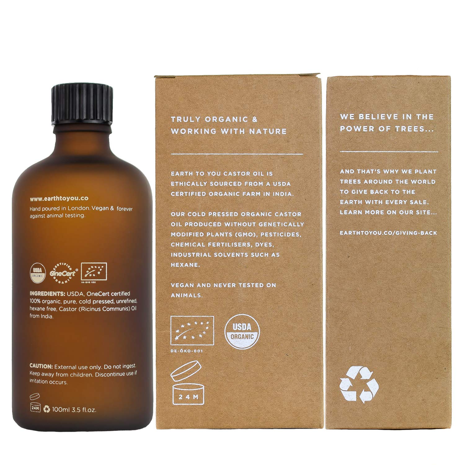 Castor Oil Organic 100ml Usda Certified 100 Pure Cold Pressed