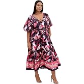 City Chic Plus Size Dress - Simona Print Puff Sleeve