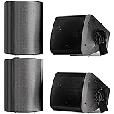 STUDIOFINIX 5.25 Inch 600W Passive Wall Mount Speakers Weather Resistant Indoor Outdoor Speakers for Patio Garage Home,2 Pairs (Black)