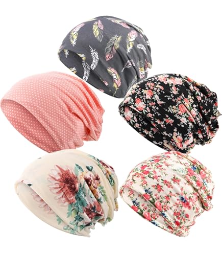 Baggy Slouchy Beanie Hat - Soft Chemo Cap For Women & Men, Cow Bubble Gum Print - View #5
