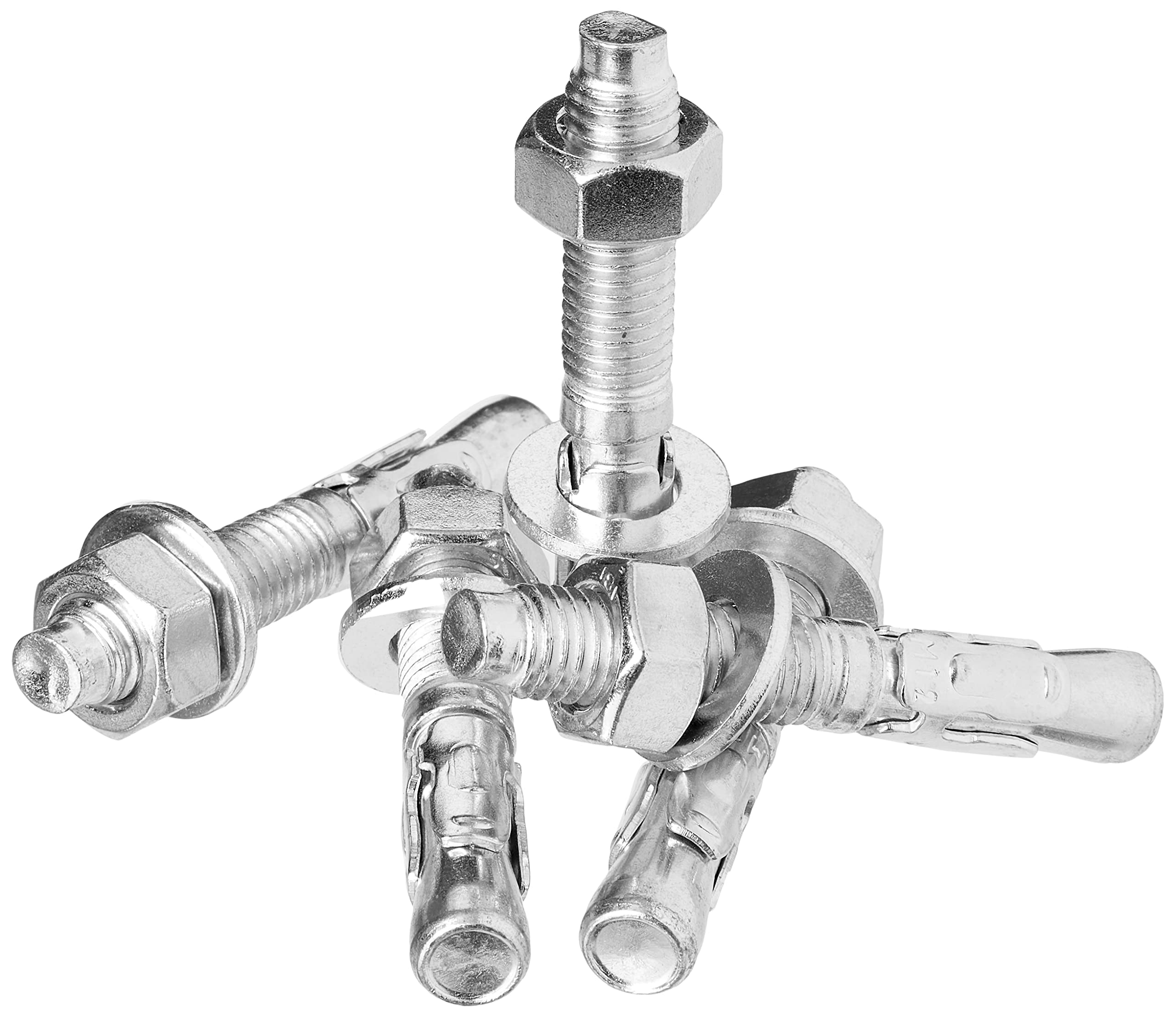 AHC K-ZYTB1280B5 M12 x 80 mm Through Bolts - Zinc Plated (Pack of 5)