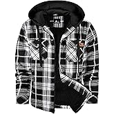 onedog Flannel Jackets for Men Plaid Sherpa Lined Heavyweight Winter Warm Jacket