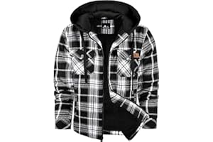 onedog Flannel Jacket for Men Full Zip Up Plaid Sherpa Lined Winter Warm Heavyweight Jacket With Pockets