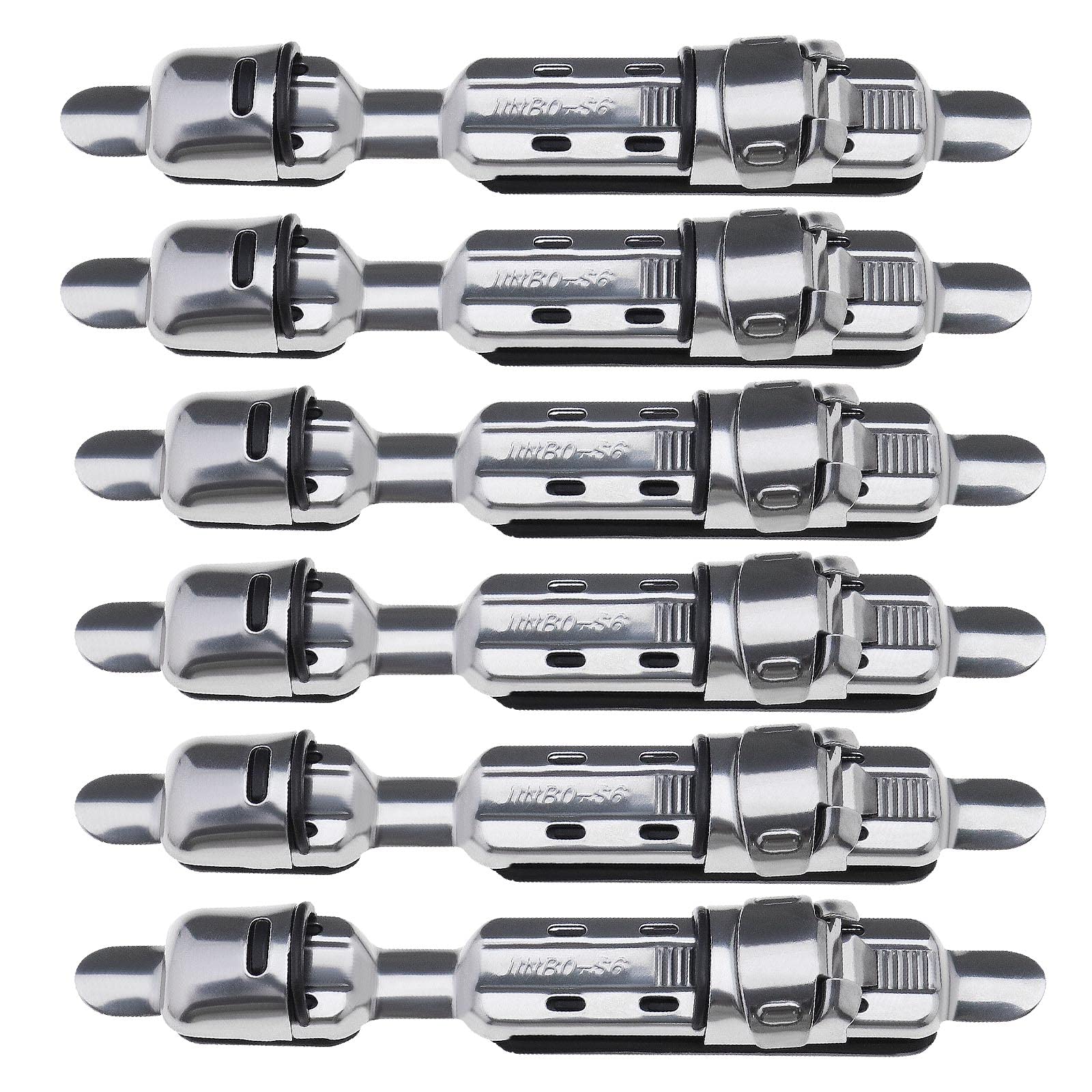 YINETTECH 6Pcs Fishing Rod Reels Holder, Stainless Steel, Baitcasting, Fishing Rod Reel Seat, 12.5x1.8cm