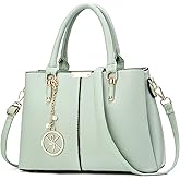 Purse and Handbags for Women, 3 Zip Compartments Tote Bag Designer Shoulder Purse Top Handle Satchel Bags