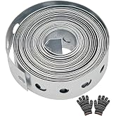 AxiSculpt Galvanized Metal Pipe Strap 3/4-Inch x 10-Feet 27-Gauge for Pipe Support Hanging and Flexible Trimming with Holes