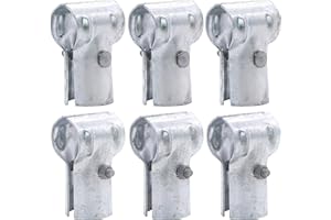 KINNAN 1-5/8 X 1-5/8 End Rail T Clamp,Chain Link Fence End Rail Clamp,Chain Link Fence Parts,Galvanized Steel T Clamp for 1-5/8" OD Pipe, Bolts & Nuts include 6 Pcs