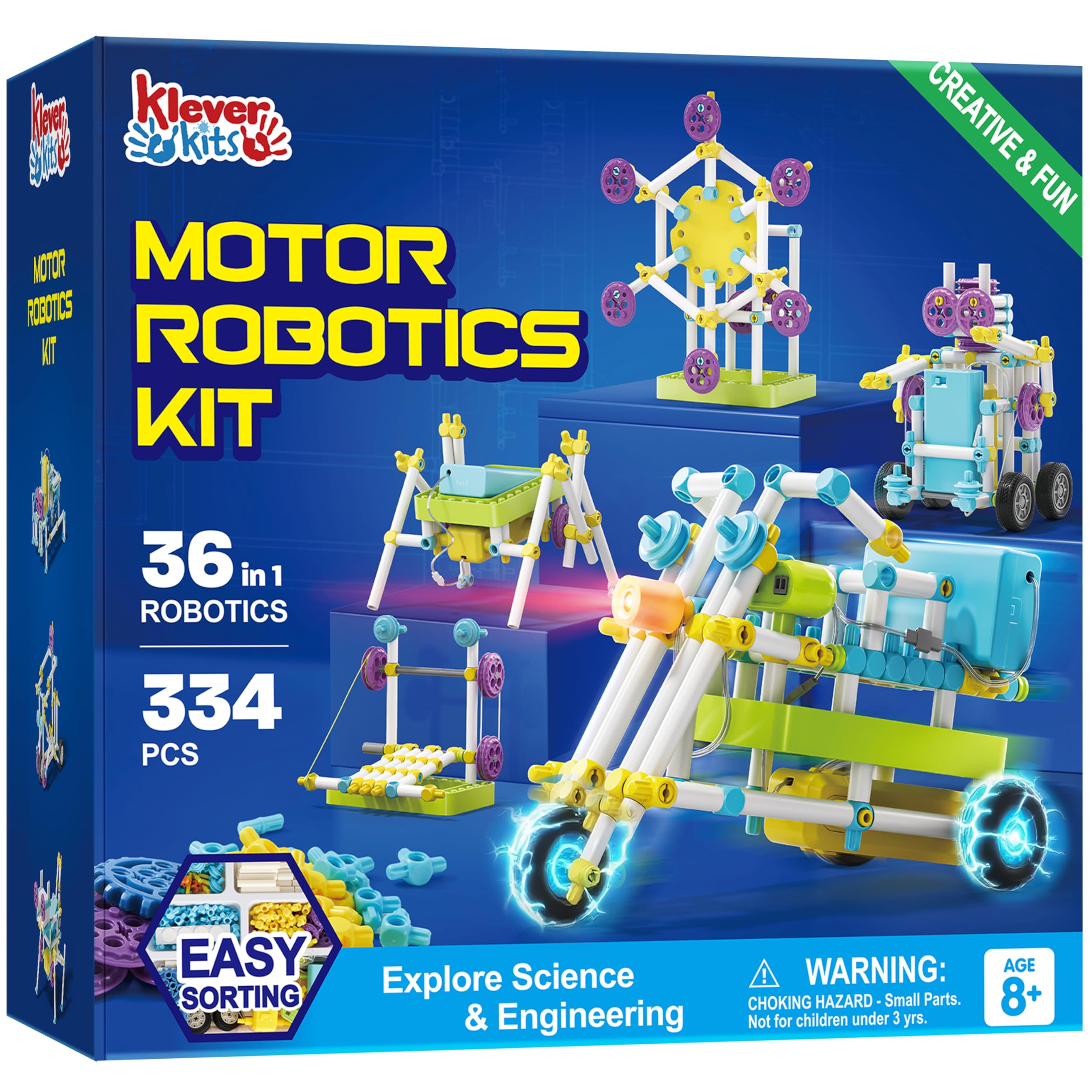 Photo 1 of Klever Kits 36-in-1 Motor Robotic Kits, Make Your Own Kids Craft Kits Educational STEM Toys for Ages 8-13 Boys and Girls, Science Gifts for 8 Years Old